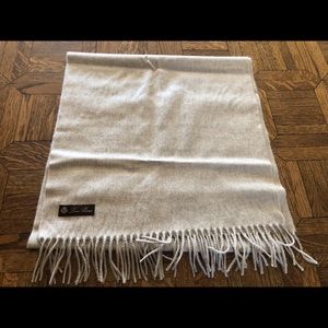 LORO PIANA BEIGE SCARF 100% CASHMERE 76"/17"